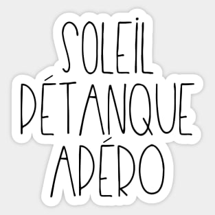 Soleil Pétanque Apéro Sticker